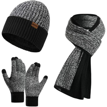 Winter Hat Scarf & Gloves Set Soft Knit Touchscreen