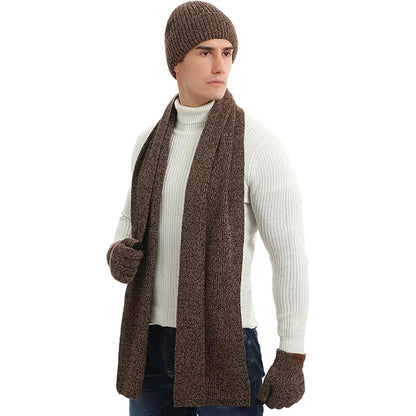 Winter Hat Scarf & Gloves Set Soft Knit Touchscreen