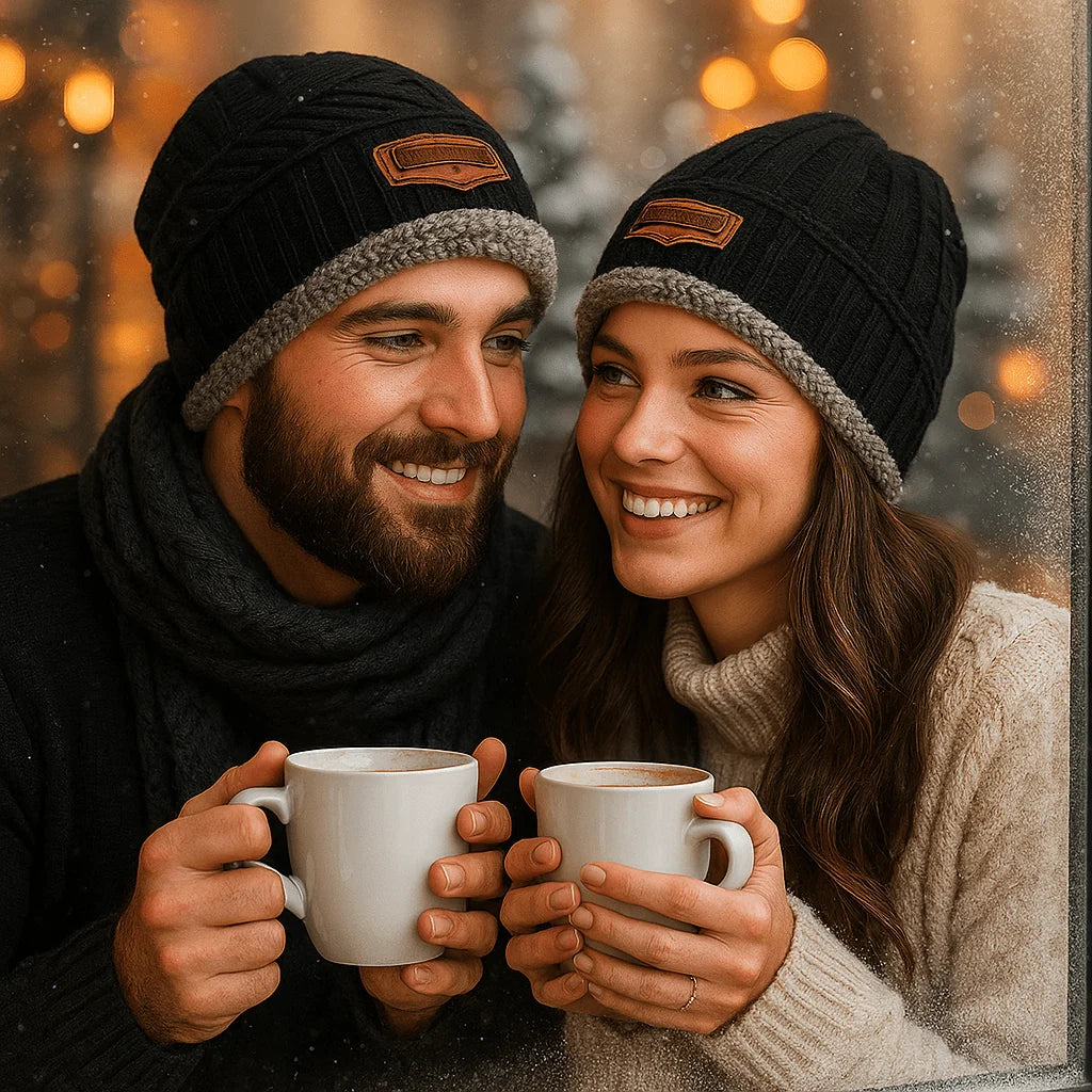 Winter Hat Thick Knit & Fur Lined