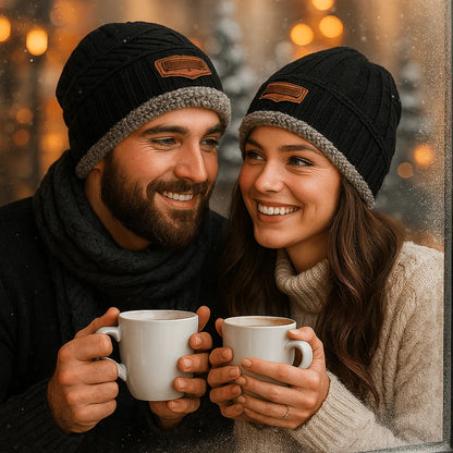 Winter Hat Thick Knit & Fur Lined
