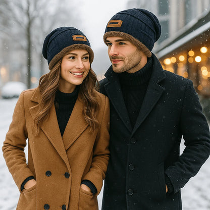 Winter Hat Thick Knit & Fur Lined