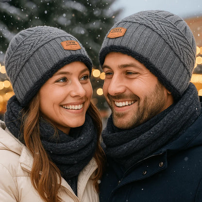 Winter Hat Thick Knit & Fur Lined