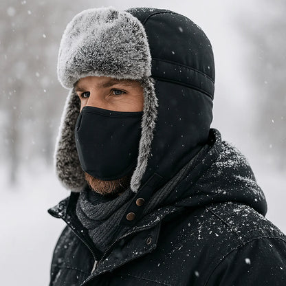 Winter Hat Waterproof Polyester Fleece-Lined Adjustable Fit