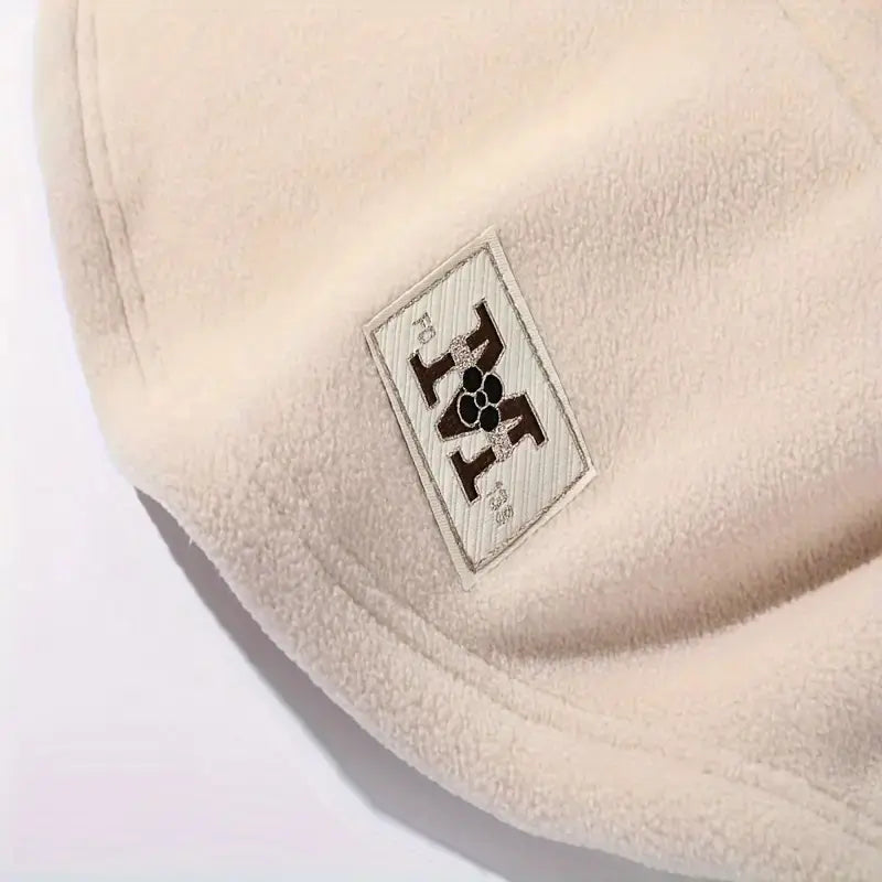Winter Hat With Face Mask One-Piece Flannel Adjustable Fit