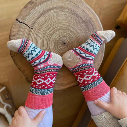 Winter Socks Scandinavian Wool & Cotton Set of 5