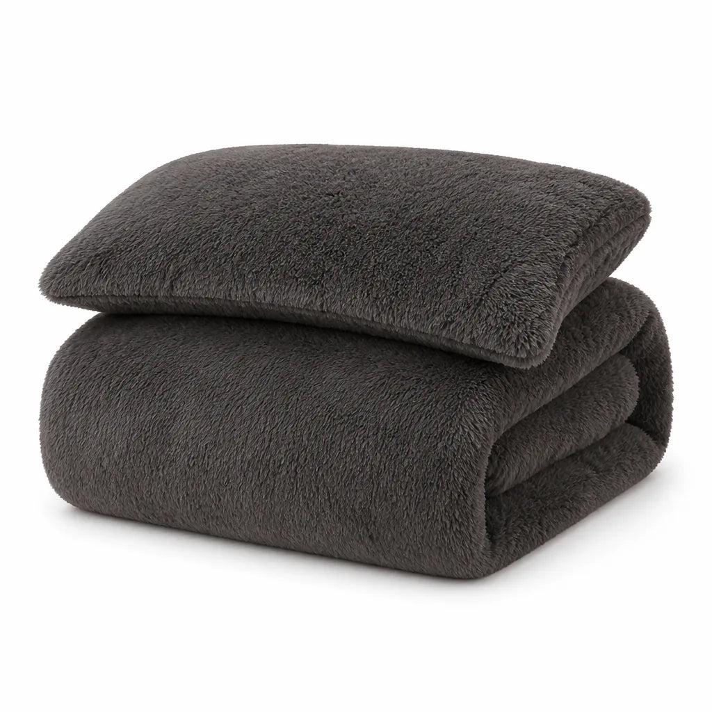 Winter-Weight Long-Pile Mink Fleece Duvet Cover Set