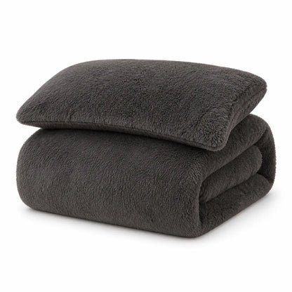 Winter-Weight Long-Pile Mink Fleece Duvet Cover Set