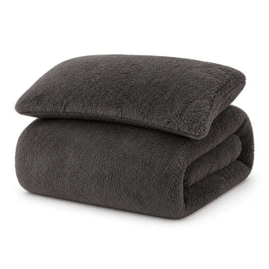 Winter-Weight Long-Pile Mink Fleece Duvet Cover Set