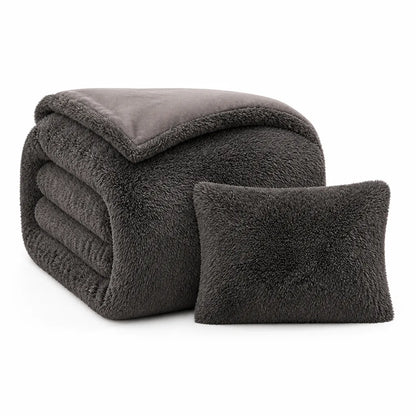 Winter-Weight Long-Pile Mink Fleece Duvet Cover Set