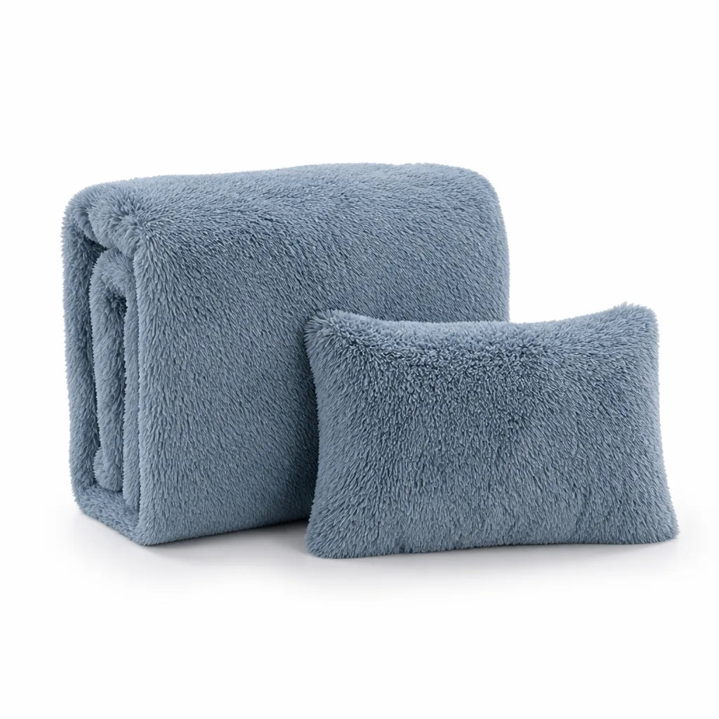 Winter-Weight Long-Pile Mink Fleece Duvet Cover Set