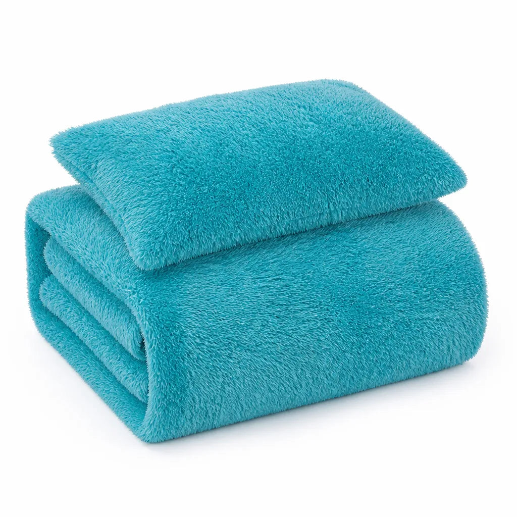 Winter-Weight Long-Pile Mink Fleece Duvet Cover Set