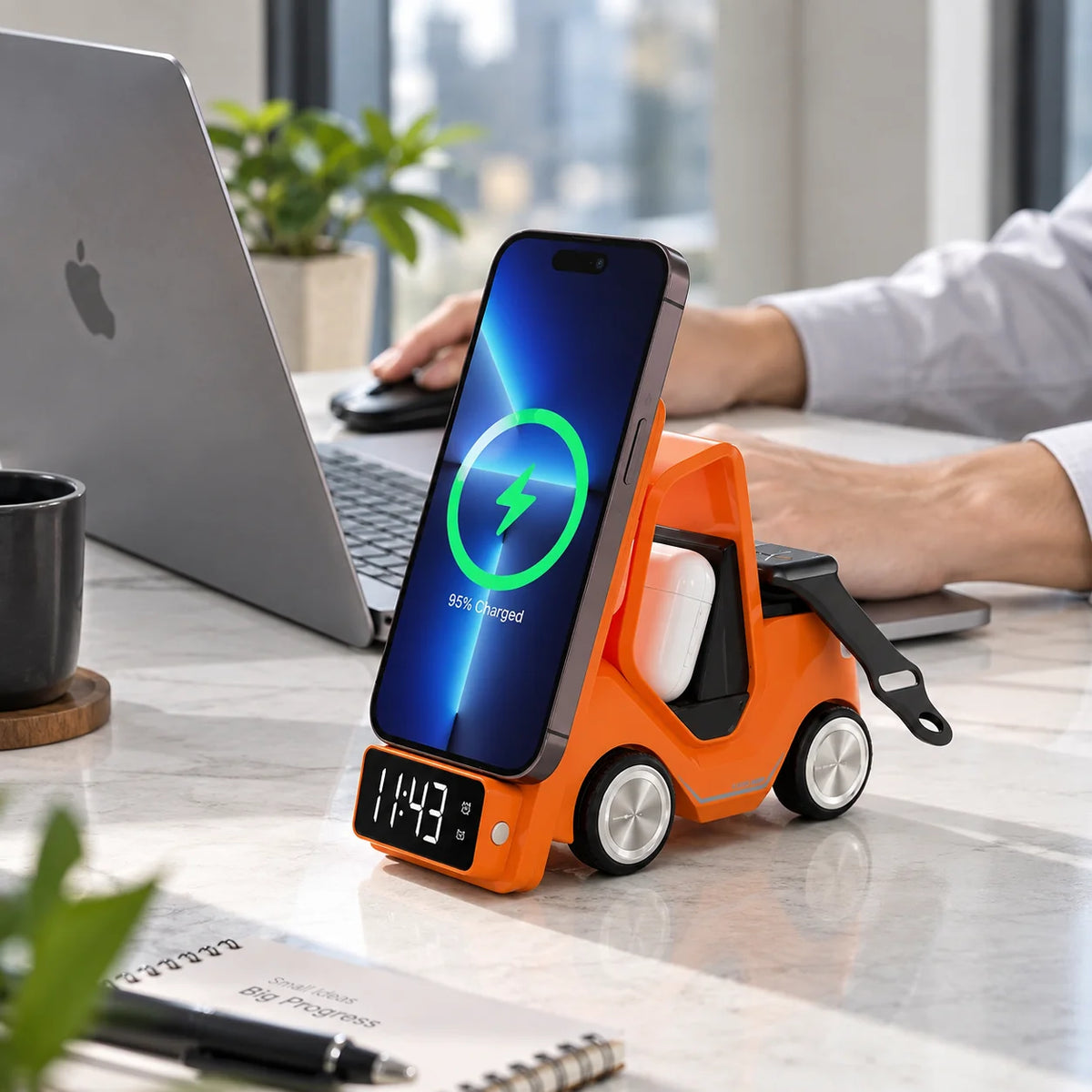 Wireless Charger 3-in-1 LED Alarm Clock & Ambient Light