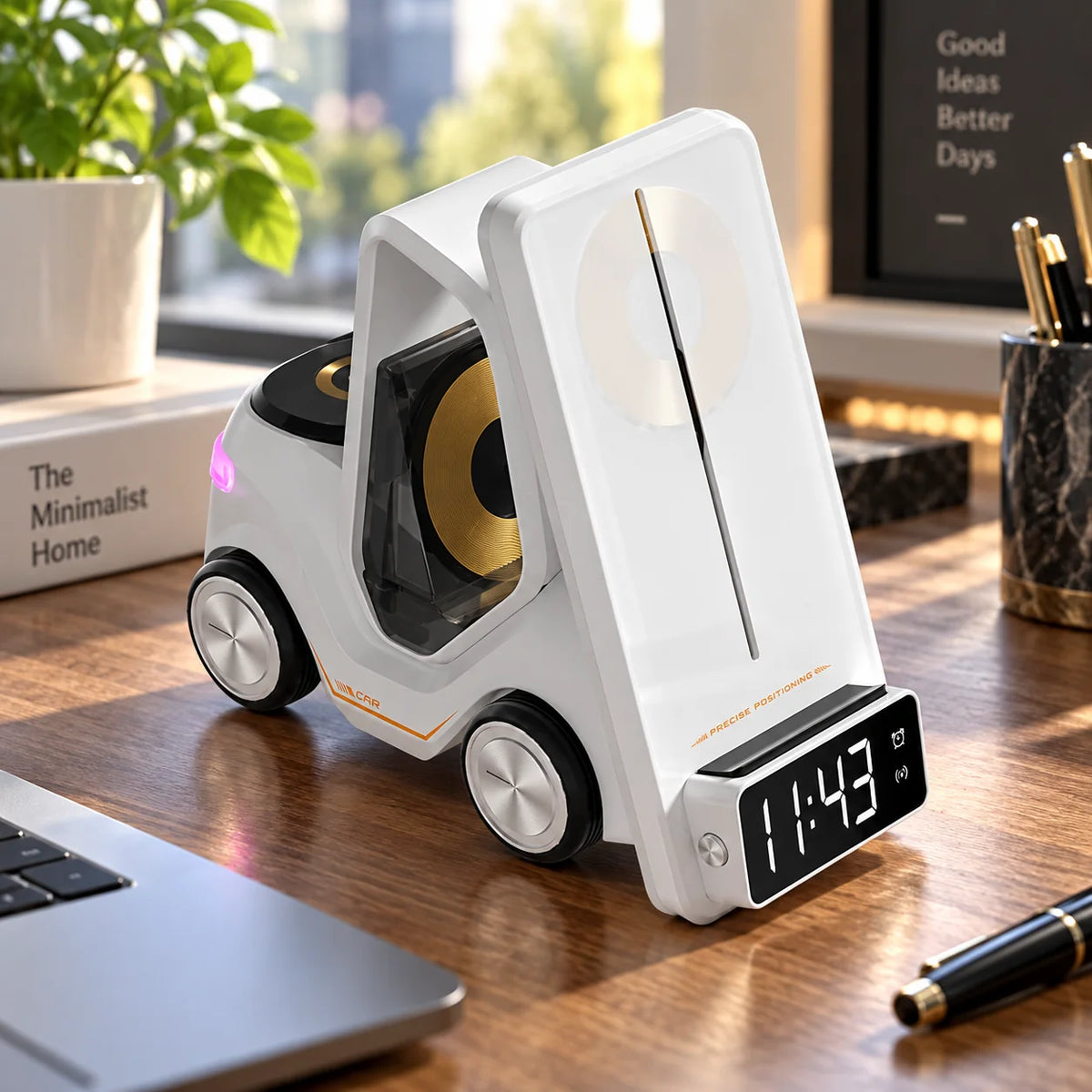 Wireless Charger 3-in-1 LED Alarm Clock & Ambient Light