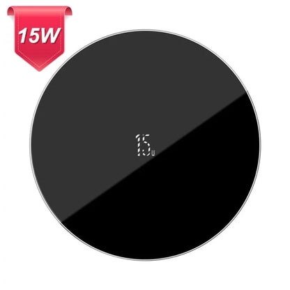 Wireless Charging Pad 15W Fast Charging Transparent Glass