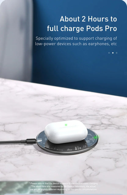 Wireless Charging Pad 15W Fast Charging Transparent Glass