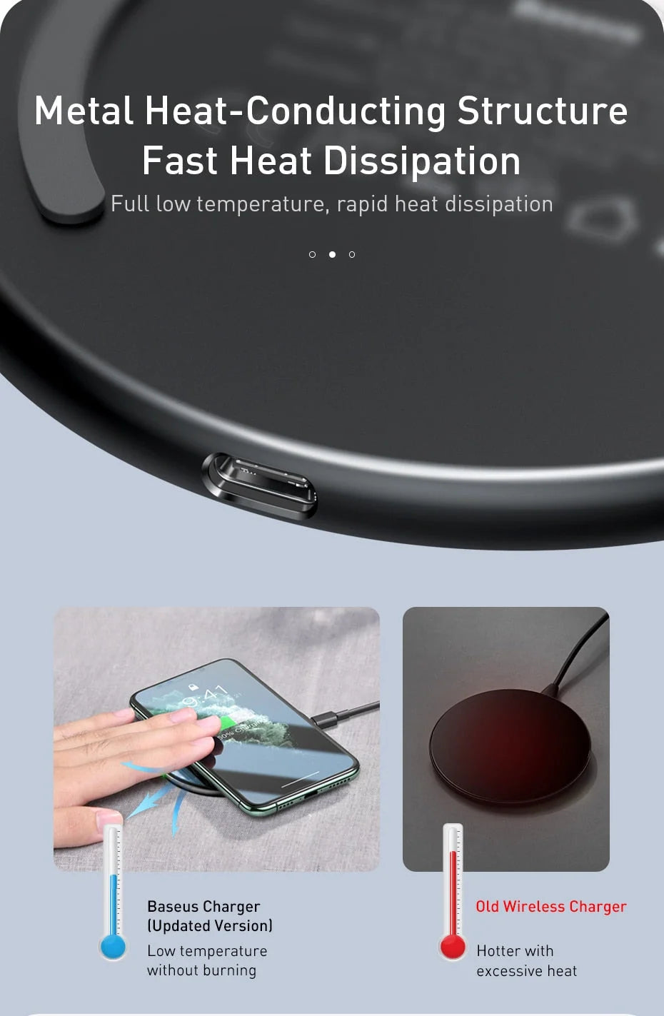 Wireless Charging Pad 15W Fast Charging Transparent Glass