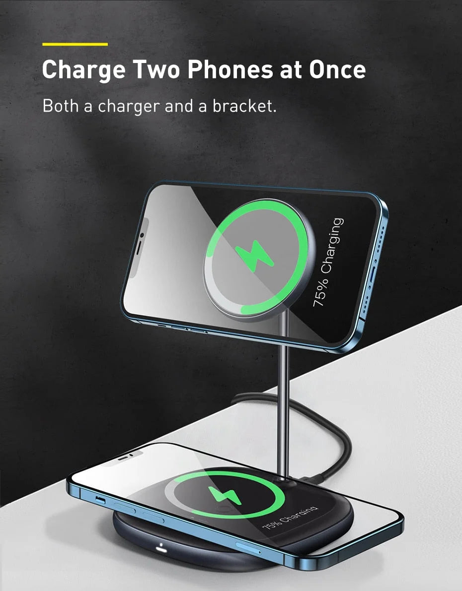 Wireless Charging Stand Magnetic 15W Upright Phone Holder