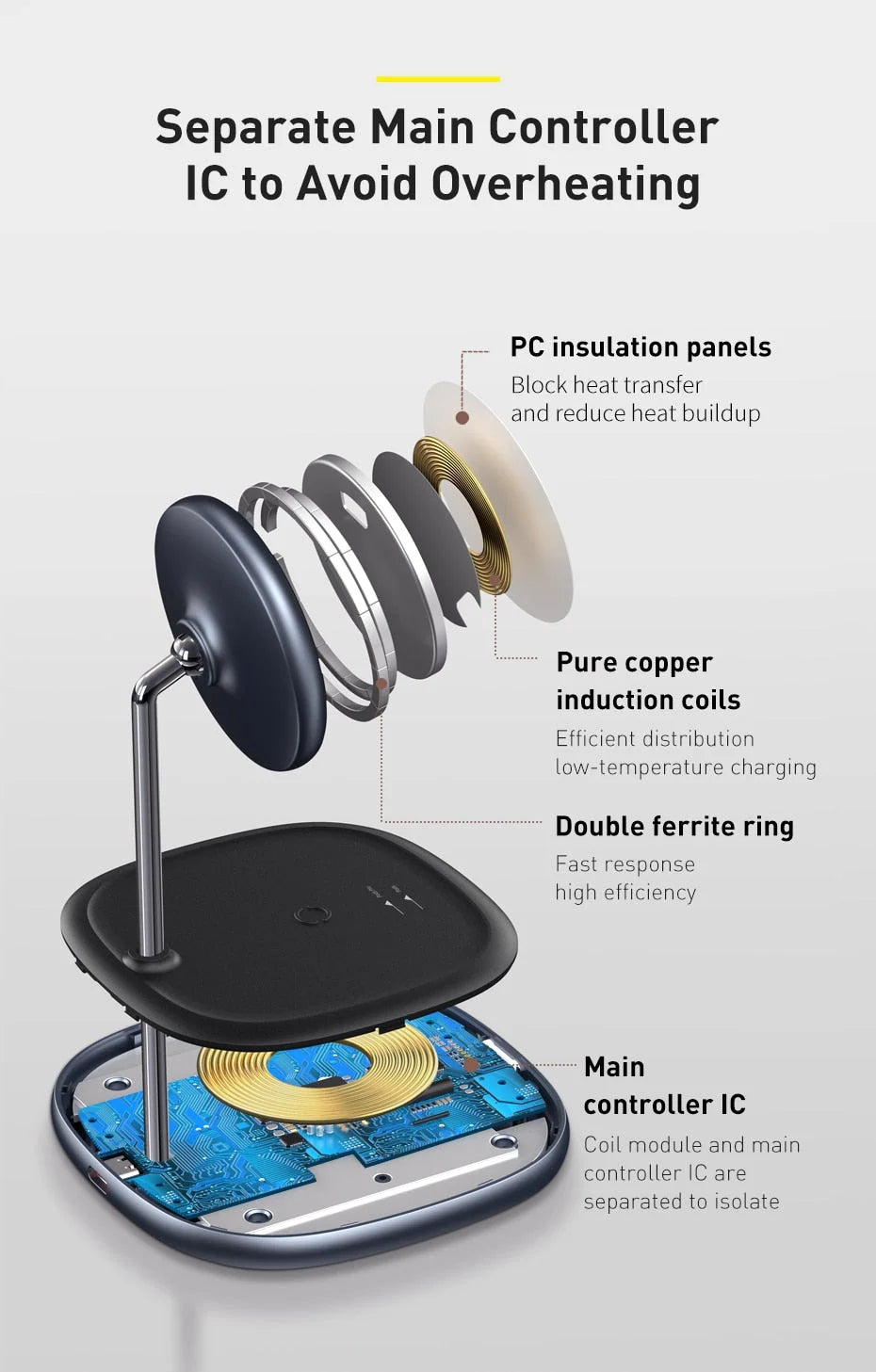 Wireless Charging Stand Magnetic 15W Upright Phone Holder