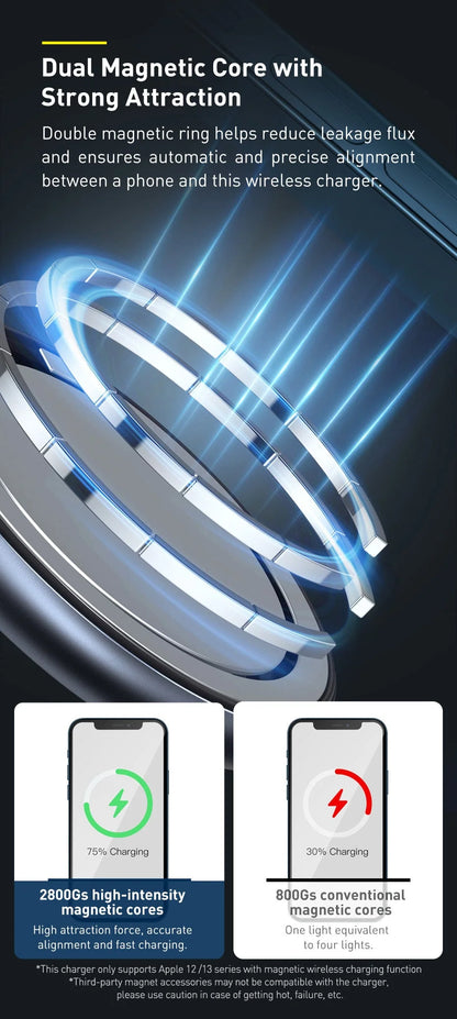 Wireless Charging Stand Magnetic 15W Upright Phone Holder