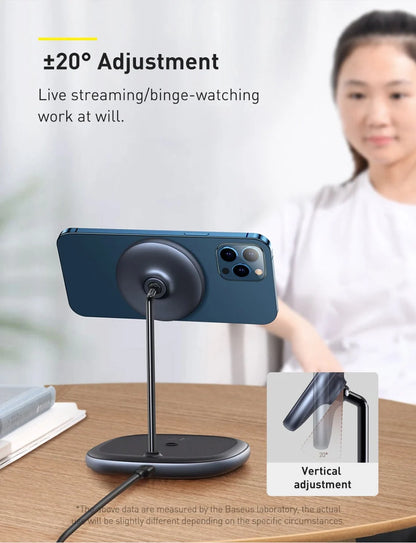 Wireless Charging Stand Magnetic 15W Upright Phone Holder