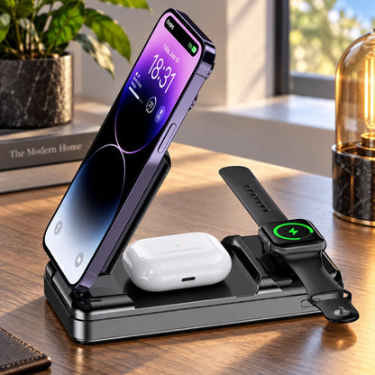 Wireless Charging Station 3-in-1 10,000 mAh Portable