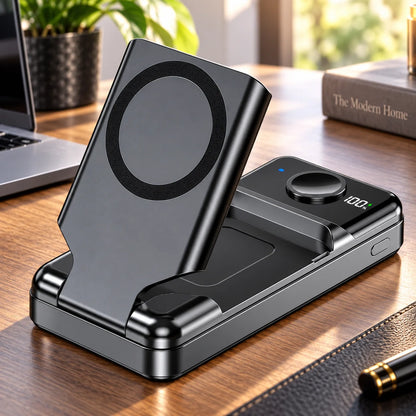 Wireless Charging Station 3-in-1 10,000 mAh Portable