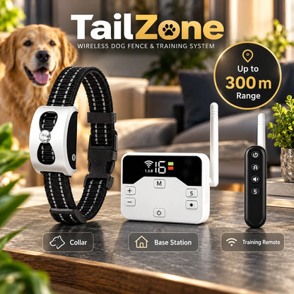 Wireless Dog Fence Rechargeable Collar 300 Meter Range