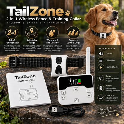 Wireless Dog Fence Rechargeable Collar 300 Meter Range