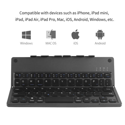 Wireless Keyboard Foldable With Integrated Phone Holder Bluetooth Rechargeable