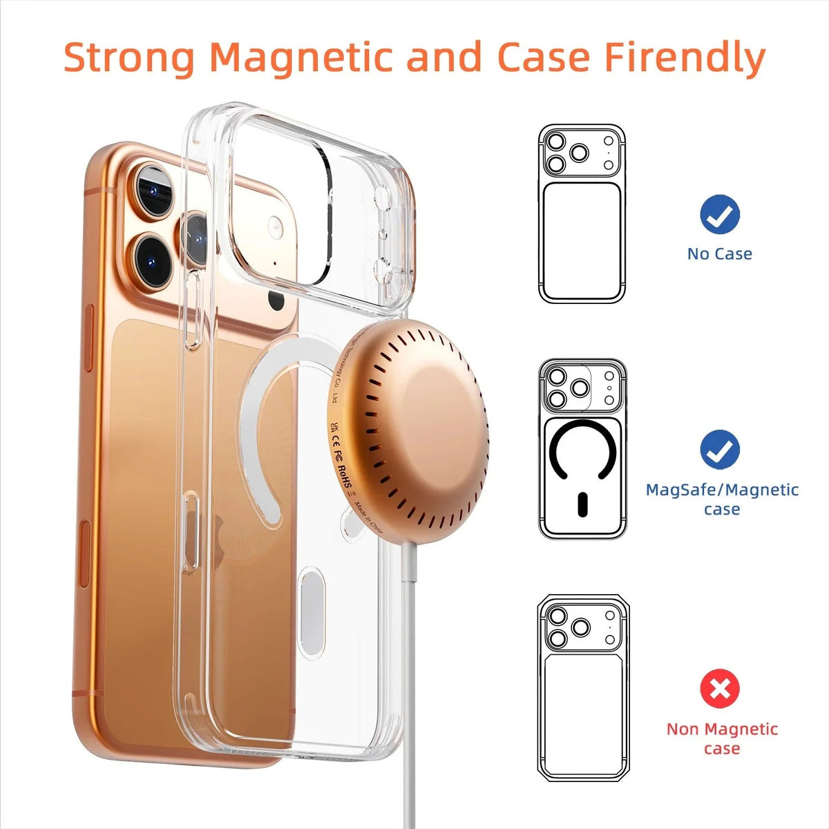 Wireless Phone Charger Suction Base 25W Fast Charging