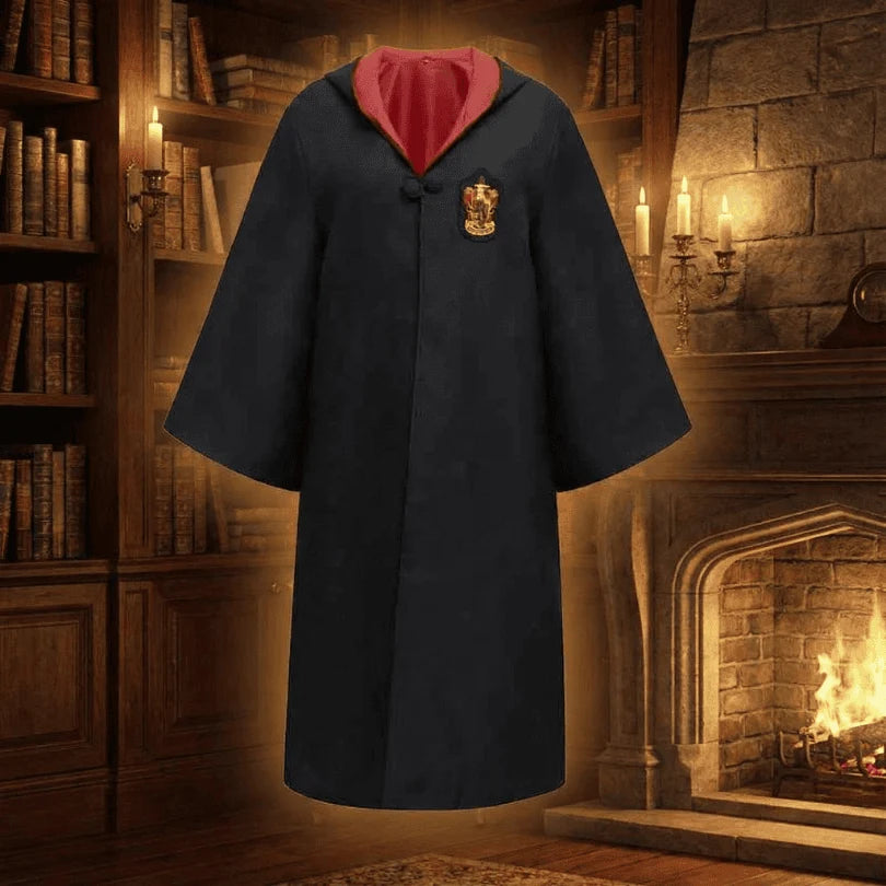 Wizard Costume Set Robe Wand & Accessories Polyester Cotton Blend