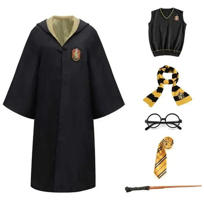 Wizard Costume Set Robe Wand & Accessories Polyester Cotton Blend