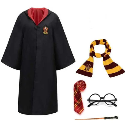 Wizard Costume Set Robe Wand & Accessories Polyester Cotton Blend