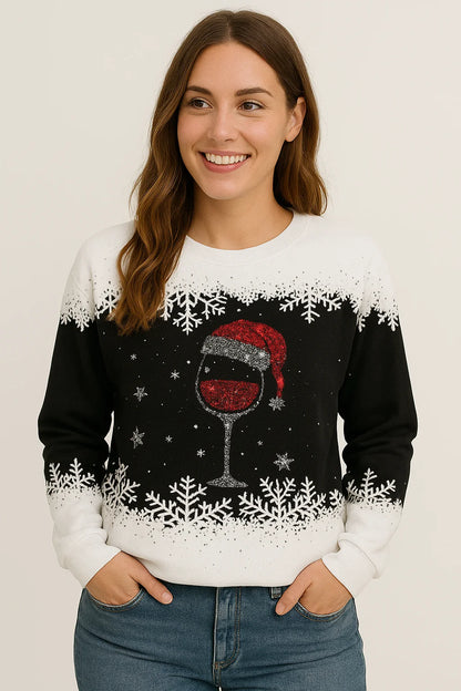 Women's Christmas Top Loose Fit Soft Stretch 3D-Effect Print