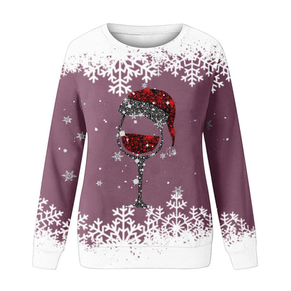 Women's Christmas Top Loose Fit Soft Stretch 3D-Effect Print