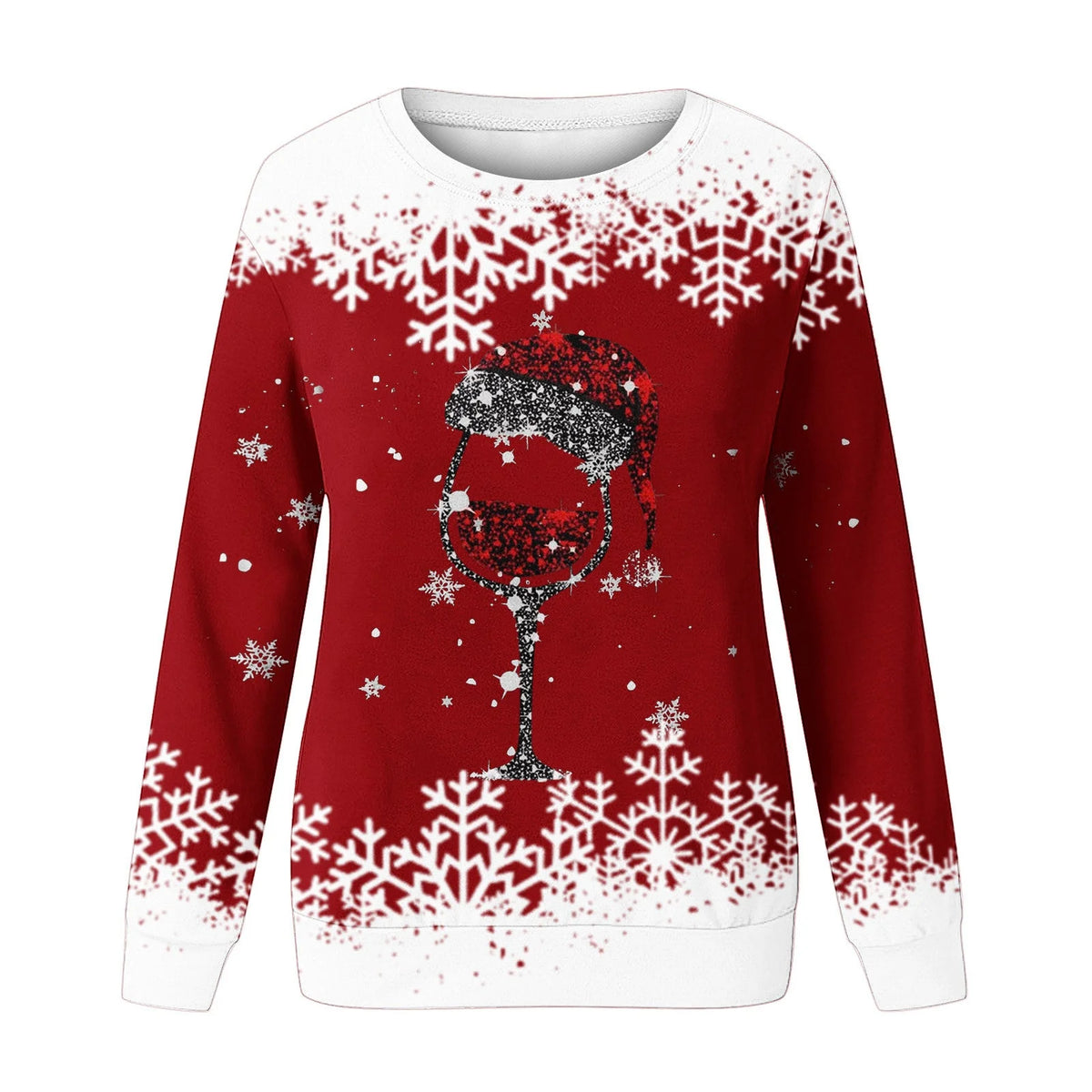 Women's Christmas Top Loose Fit Soft Stretch 3D-Effect Print