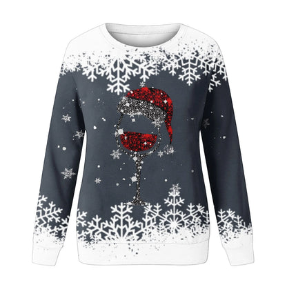 Women's Christmas Top Loose Fit Soft Stretch 3D-Effect Print