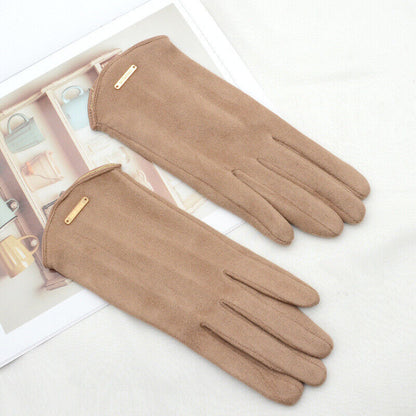 Women's Gloves Suede Cashmere-Lined Touchscreen Compatible