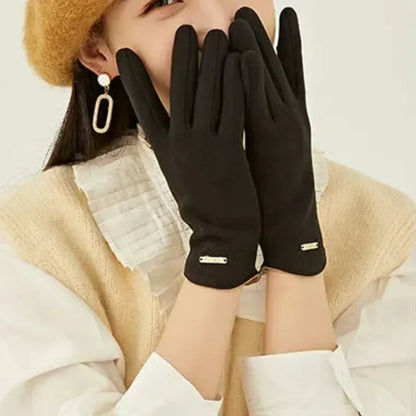Women's Gloves Suede Cashmere-Lined Touchscreen Compatible