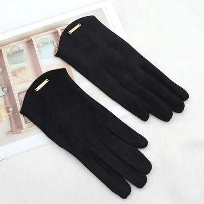 Women's Gloves Suede Cashmere-Lined Touchscreen Compatible