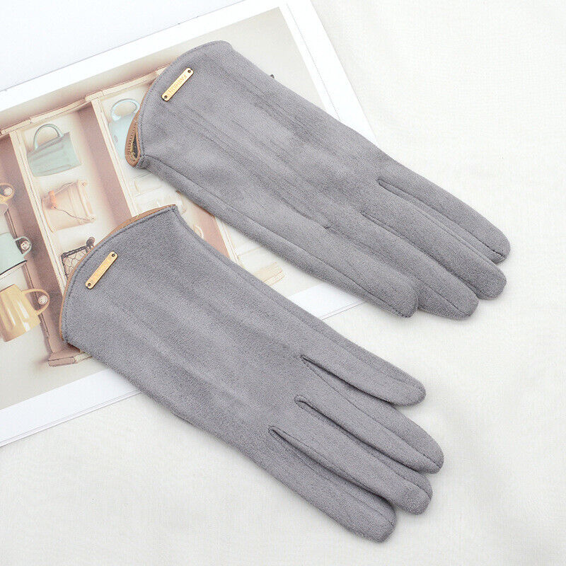 Women's Gloves Suede Cashmere-Lined Touchscreen Compatible