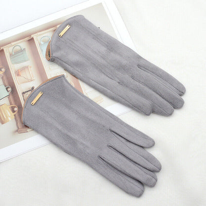 Women's Gloves Suede Cashmere-Lined Touchscreen Compatible