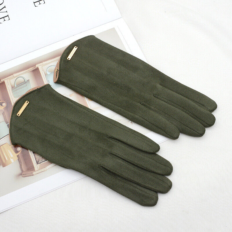 Women's Gloves Suede Cashmere-Lined Touchscreen Compatible