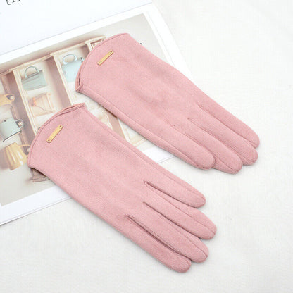 Women's Gloves Suede Cashmere-Lined Touchscreen Compatible