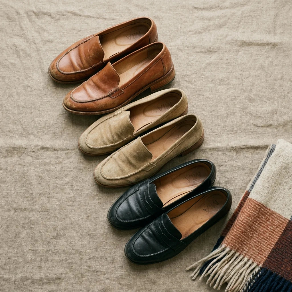Women's Loafers Smooth PU Upper Low Stacked Heel