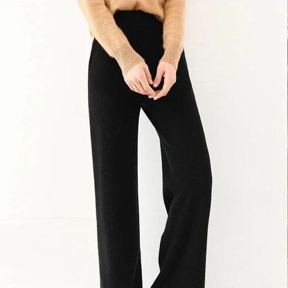 Women's Pants Merino Wool High-Waist Wide-Leg