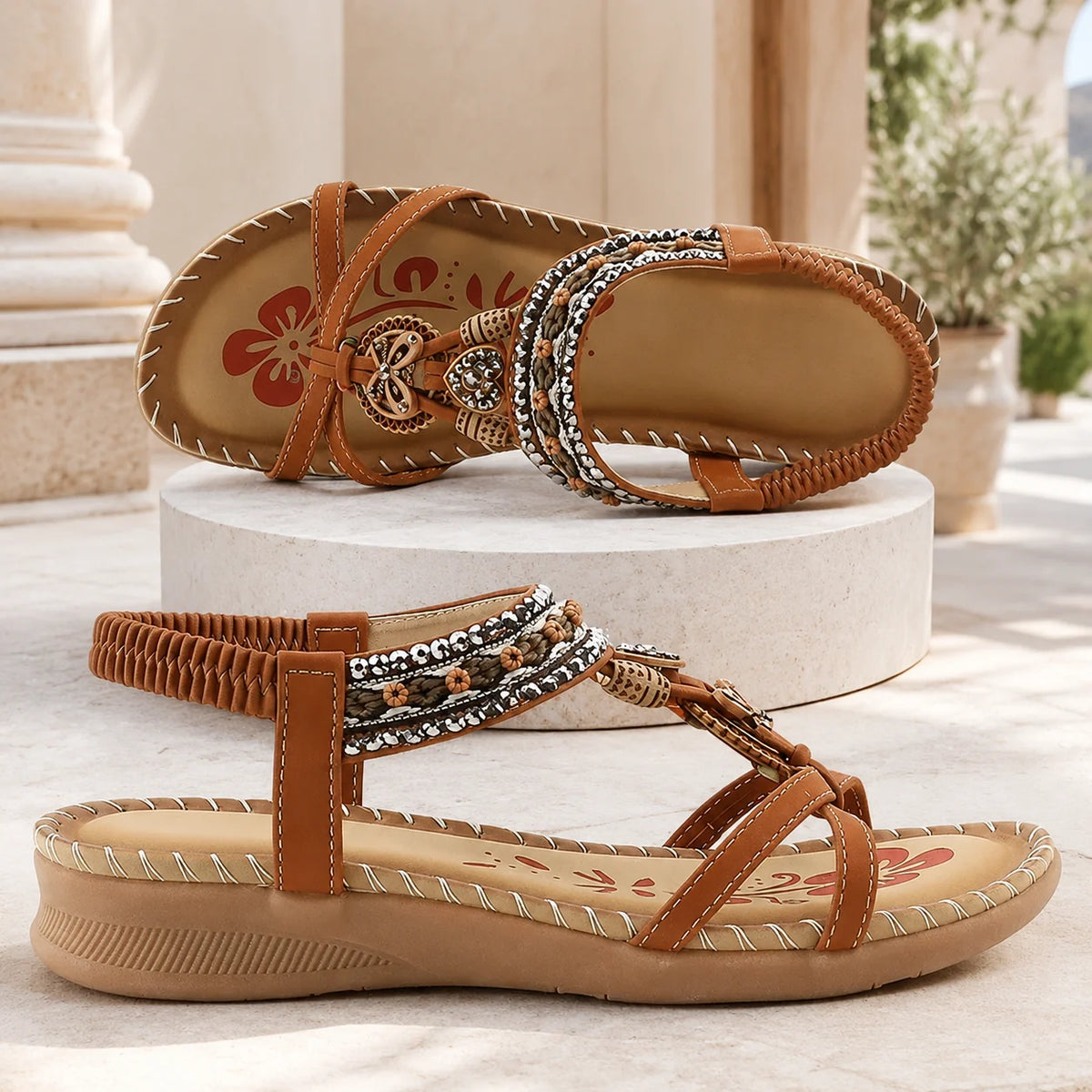 Women's Sandals Slip-On Back Strap Padded Footbed Textured Outsole