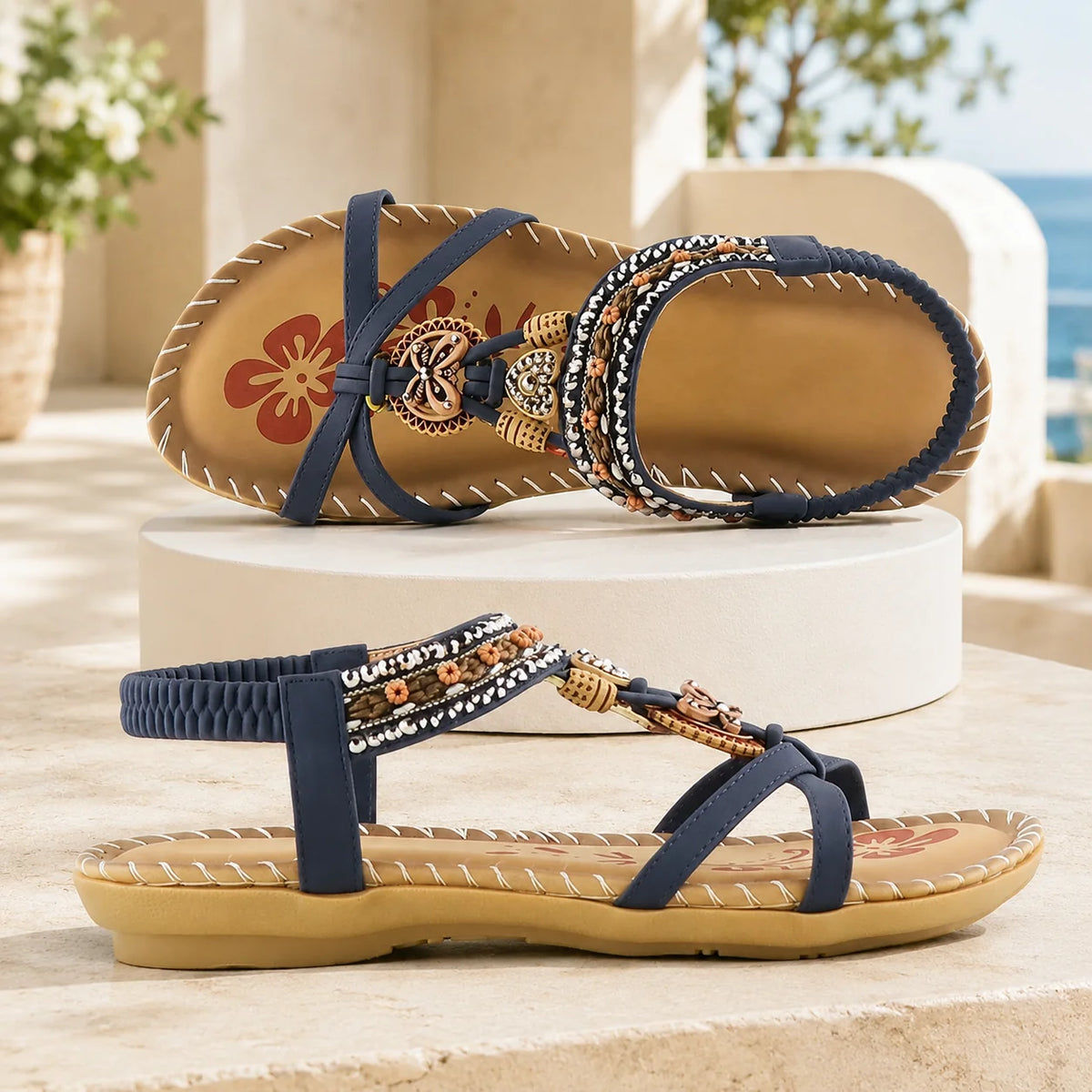 Women's Sandals Slip-On Back Strap Padded Footbed Textured Outsole