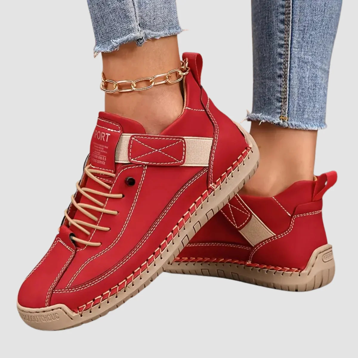 Women's Sneakers Breathable Leather & Shock-Absorbing EVA