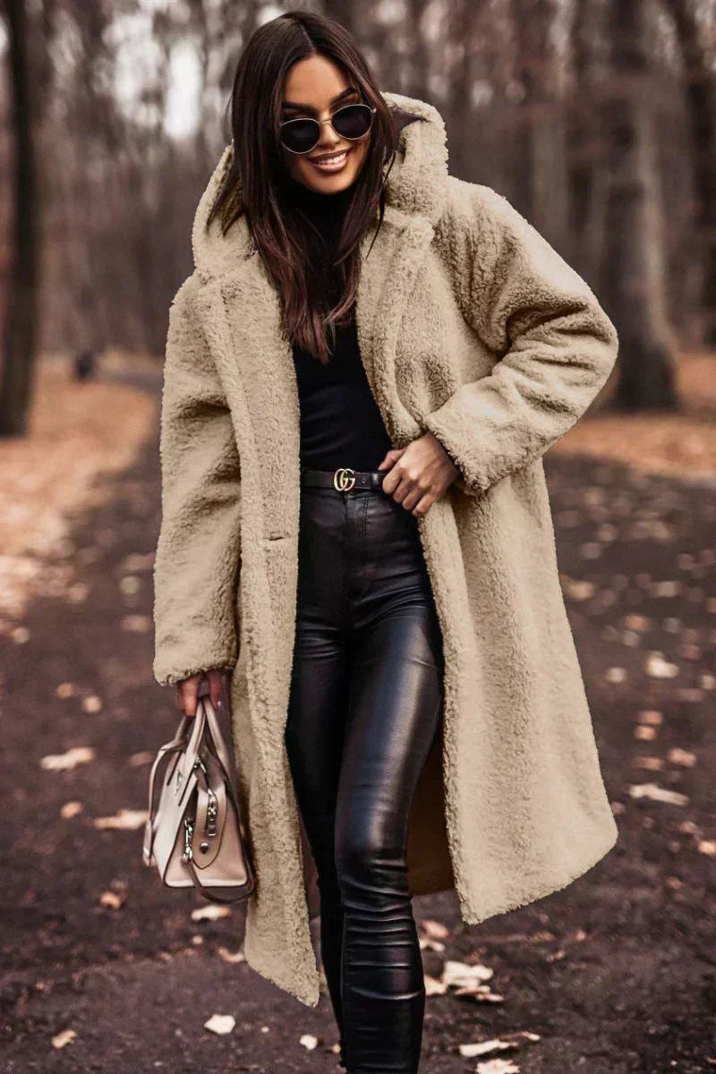 Women's Teddy Coat Oversized Wool Blend Hood